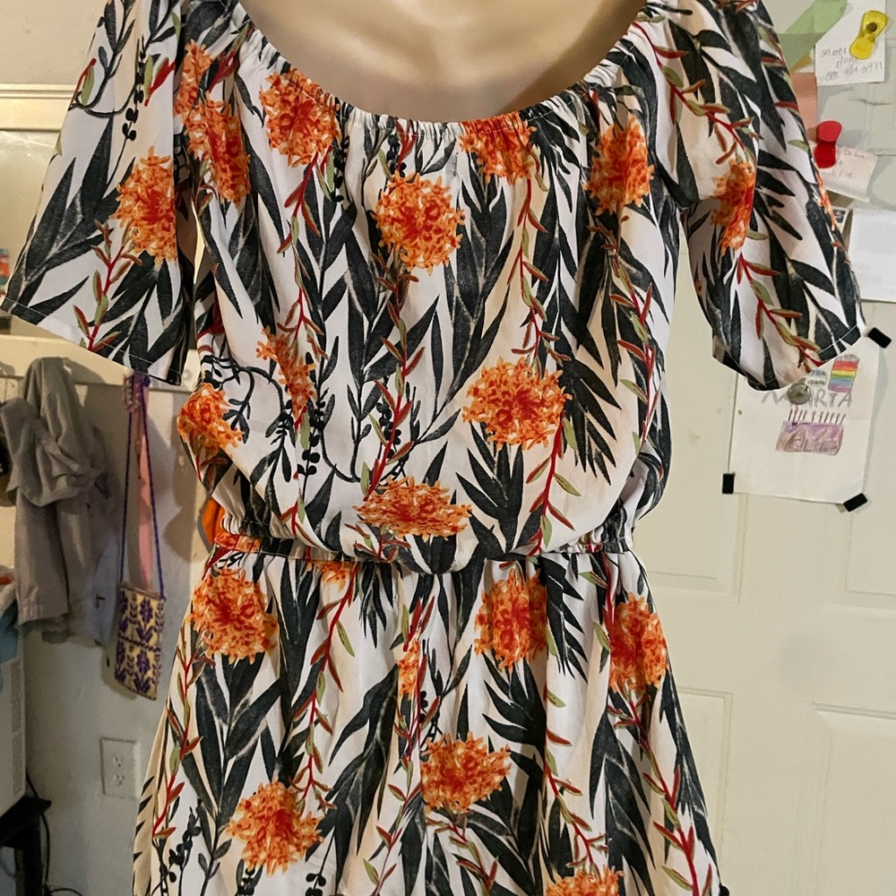 Boohoo Vibrant Orange Floral Top